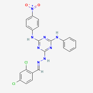 6-[(2E)-2-(2,4-dichlorobenzylidene)hydrazinyl]-N-(4-nitrophenyl)-N'-phenyl-1,3,5-triazine-2,4-diamine