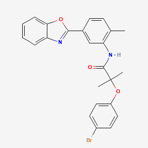 molecular formula C24H21BrN2O3 B15018670 N-[5-(1,3-benzoxazol-2-yl)-2-methylphenyl]-2-(4-bromophenoxy)-2-methylpropanamide 