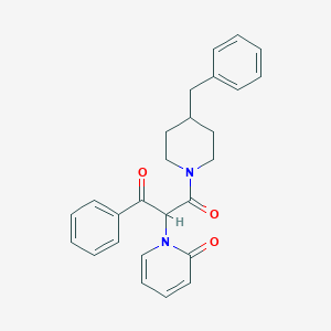 molecular formula C26H26N2O3 B15018693 1-(4-benzylpiperidin-1-yl)-2-(2-oxopyridin-1(2H)-yl)-3-phenylpropane-1,3-dione 