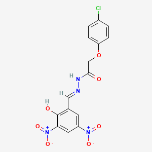 2-(4-chlorophenoxy)-N'-[(E)-(2-hydroxy-3,5-dinitrophenyl)methylidene]acetohydrazide