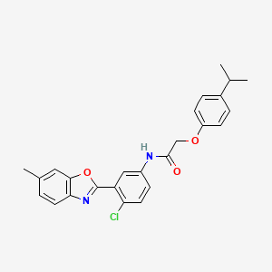 molecular formula C25H23ClN2O3 B15018712 N-[4-chloro-3-(6-methyl-1,3-benzoxazol-2-yl)phenyl]-2-[4-(propan-2-yl)phenoxy]acetamide CAS No. 5491-81-6