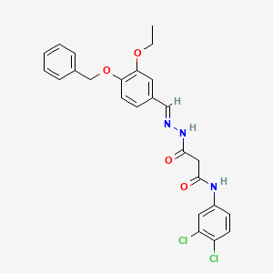 molecular formula C25H23Cl2N3O4 B15018731 3-{(2E)-2-[4-(benzyloxy)-3-ethoxybenzylidene]hydrazinyl}-N-(3,4-dichlorophenyl)-3-oxopropanamide 