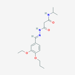 3-[(2E)-2-(3-ethoxy-4-propoxybenzylidene)hydrazinyl]-3-oxo-N-(propan-2-yl)propanamide