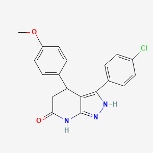 3-(4-chlorophenyl)-4-(4-methoxyphenyl)-2,4,5,7-tetrahydro-6H-pyrazolo[3,4-b]pyridin-6-one