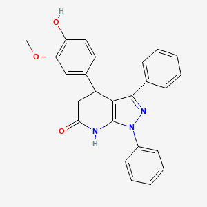 4-(4-hydroxy-3-methoxyphenyl)-1,3-diphenyl-4,5-dihydro-1H-pyrazolo[3,4-b]pyridin-6-ol