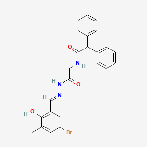 molecular formula C24H22BrN3O3 B15018779 N-({N'-[(E)-(5-Bromo-2-hydroxy-3-methylphenyl)methylidene]hydrazinecarbonyl}methyl)-2,2-diphenylacetamide 