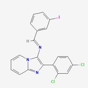 molecular formula C20H12Cl2IN3 B15018784 2-(2,4-dichlorophenyl)-N-[(E)-(3-iodophenyl)methylidene]imidazo[1,2-a]pyridin-3-amine 