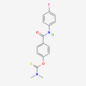 molecular formula C16H15FN2O2S B15018790 O-{4-[(4-fluorophenyl)carbamoyl]phenyl} dimethylcarbamothioate 