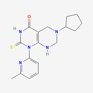 6-cyclopentyl-1-(6-methylpyridin-2-yl)-2-sulfanyl-5,6,7,8-tetrahydropyrimido[4,5-d]pyrimidin-4(1H)-one