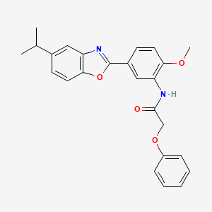 molecular formula C25H24N2O4 B15018810 N-{2-methoxy-5-[5-(propan-2-yl)-1,3-benzoxazol-2-yl]phenyl}-2-phenoxyacetamide 