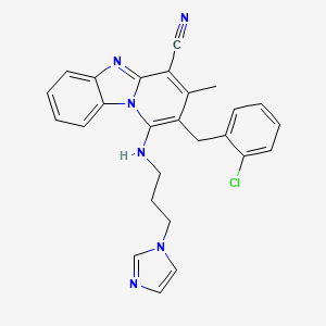 2-(2-chlorobenzyl)-1-{[3-(1H-imidazol-1-yl)propyl]amino}-3-methylpyrido[1,2-a]benzimidazole-4-carbonitrile