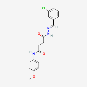 4-[(2E)-2-(3-chlorobenzylidene)hydrazinyl]-N-(4-methoxyphenyl)-4-oxobutanamide