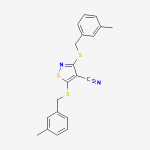 3,5-Bis[(3-methylbenzyl)sulfanyl]-1,2-thiazole-4-carbonitrile