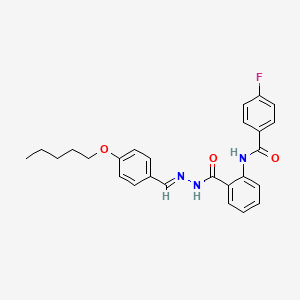 4-fluoro-N-[2-({(2E)-2-[4-(pentyloxy)benzylidene]hydrazinyl}carbonyl)phenyl]benzamide