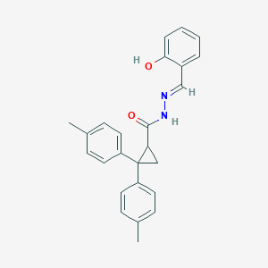 N'-[(E)-(2-hydroxyphenyl)methylidene]-2,2-bis(4-methylphenyl)cyclopropanecarbohydrazide