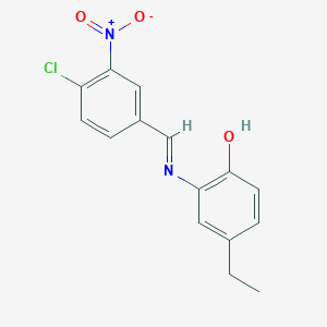 molecular formula C15H13ClN2O3 B15018894 2-{[(E)-(4-chloro-3-nitrophenyl)methylidene]amino}-4-ethylphenol 