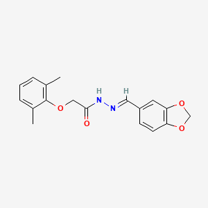 molecular formula C18H18N2O4 B15018895 N'-(1,3-benzodioxol-5-ylmethylene)-2-(2,6-dimethylphenoxy)acetohydrazide 