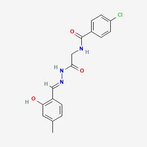 molecular formula C17H16ClN3O3 B15018896 4-Chloro-N-({N'-[(E)-(2-hydroxy-4-methylphenyl)methylidene]hydrazinecarbonyl}methyl)benzamide 