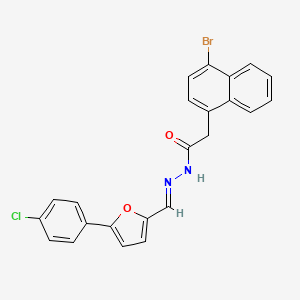 molecular formula C23H16BrClN2O2 B15018907 2-(4-Bromonaphthalen-1-YL)-N'-[(E)-[5-(4-chlorophenyl)furan-2-YL]methylidene]acetohydrazide 