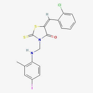 molecular formula C18H14ClIN2OS2 B15018915 (5E)-5-(2-chlorobenzylidene)-3-{[(4-iodo-2-methylphenyl)amino]methyl}-2-thioxo-1,3-thiazolidin-4-one 