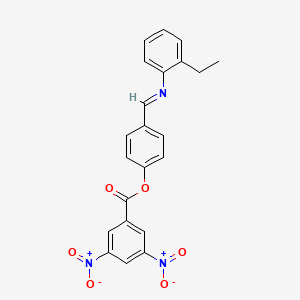 molecular formula C22H17N3O6 B15018918 4-[(E)-[(2-Ethylphenyl)imino]methyl]phenyl 3,5-dinitrobenzoate 