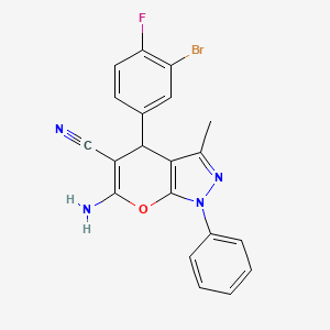 6-Amino-4-(3-bromo-4-fluorophenyl)-3-methyl-1-phenyl-1,4-dihydropyrano[2,3-c]pyrazole-5-carbonitrile