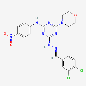 4-[(2E)-2-(3,4-dichlorobenzylidene)hydrazinyl]-6-(morpholin-4-yl)-N-(4-nitrophenyl)-1,3,5-triazin-2-amine