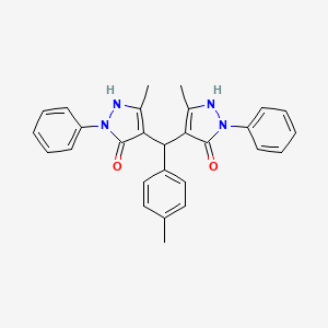 molecular formula C28H26N4O2 B15018983 1H-Pyrazol-5-ol, 4,4'-[(4-methylphenyl)methylene]bis[3-methyl-1-phenyl- CAS No. 143699-05-2