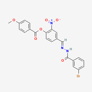 4-[(E)-{2-[(3-bromophenyl)carbonyl]hydrazinylidene}methyl]-2-nitrophenyl 4-methoxybenzoate