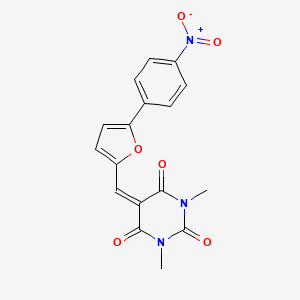 molecular formula C17H13N3O6 B15019018 1,3-dimethyl-5-{[5-(4-nitrophenyl)furan-2-yl]methylidene}pyrimidine-2,4,6(1H,3H,5H)-trione 