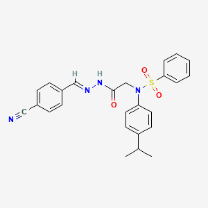 molecular formula C25H24N4O3S B15019022 N~1~-(2-{2-[(E)-1-(4-cyanophenyl)methylidene]hydrazino}-2-oxoethyl)-N~1~-(4-isopropylphenyl)-1-benzenesulfonamide 