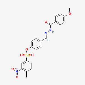 4-[(E)-{2-[(4-methoxyphenyl)carbonyl]hydrazinylidene}methyl]phenyl 4-methyl-3-nitrobenzenesulfonate