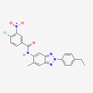 4-chloro-N-[2-(4-ethylphenyl)-6-methyl-2H-benzotriazol-5-yl]-3-nitrobenzamide