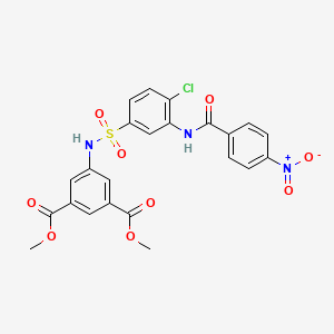 Dimethyl 5-{[(4-chloro-3-{[(4-nitrophenyl)carbonyl]amino}phenyl)sulfonyl]amino}benzene-1,3-dicarboxylate