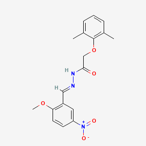 2-(2,6-dimethylphenoxy)-N'-[(E)-(2-methoxy-5-nitrophenyl)methylidene]acetohydrazide