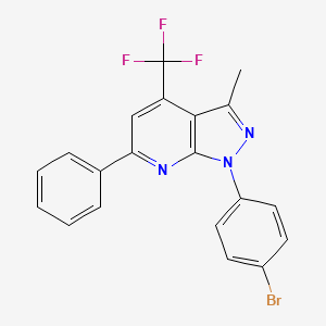 molecular formula C20H13BrF3N3 B15019131 1-(4-bromophenyl)-3-methyl-6-phenyl-4-(trifluoromethyl)-1H-pyrazolo[3,4-b]pyridine 