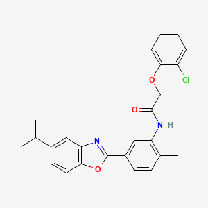 molecular formula C25H23ClN2O3 B15019160 2-(2-chlorophenoxy)-N-{2-methyl-5-[5-(propan-2-yl)-1,3-benzoxazol-2-yl]phenyl}acetamide 