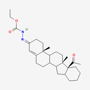 molecular formula C28H42N2O3 B15019184 ethyl (2E)-2-[(4aR,6aS,6bS)-6b-acetyl-4a,6a-dimethyl-3,4,4a,4b,5,6,6a,6b,7,8,9,10,10a,11,11a,11b,12,13-octadecahydro-2H-indeno[2,1-a]phenanthren-2-ylidene]hydrazinecarboxylate 