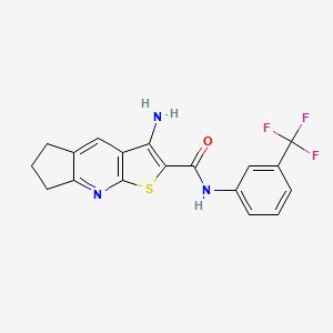 3-amino-N-[3-(trifluoromethyl)phenyl]-6,7-dihydro-5H-cyclopenta[b]thieno[3,2-e]pyridine-2-carboxamide