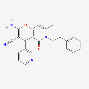 2-amino-7-methyl-5-oxo-6-(2-phenylethyl)-4-(pyridin-3-yl)-5,6-dihydro-4H-pyrano[3,2-c]pyridine-3-carbonitrile