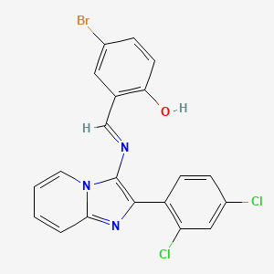 molecular formula C20H12BrCl2N3O B15019210 4-bromo-2-[(E)-{[2-(2,4-dichlorophenyl)imidazo[1,2-a]pyridin-3-yl]imino}methyl]phenol 