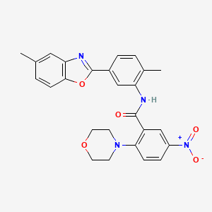 N-[2-methyl-5-(5-methyl-1,3-benzoxazol-2-yl)phenyl]-2-(morpholin-4-yl)-5-nitrobenzamide