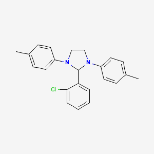 molecular formula C23H23ClN2 B15019247 2-(2-Chlorophenyl)-1,3-bis(4-methylphenyl)imidazolidine 