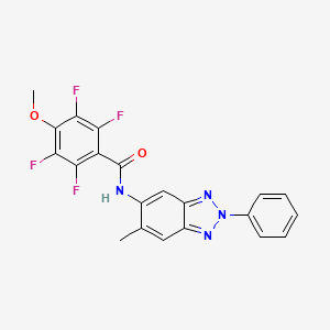 molecular formula C21H14F4N4O2 B15019249 2,3,5,6-tetrafluoro-4-methoxy-N-(6-methyl-2-phenyl-2H-benzotriazol-5-yl)benzamide 