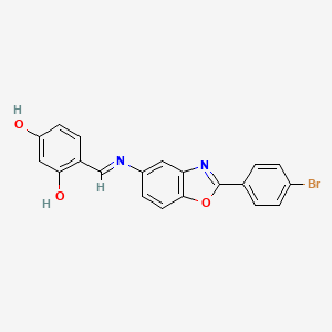 4-[(E)-{[2-(4-bromophenyl)-1,3-benzoxazol-5-yl]imino}methyl]benzene-1,3-diol