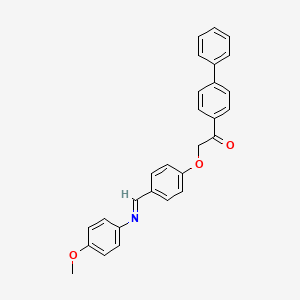 molecular formula C28H23NO3 B15019260 1-(biphenyl-4-yl)-2-(4-{(E)-[(4-methoxyphenyl)imino]methyl}phenoxy)ethanone 