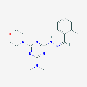 molecular formula C17H23N7O B15019305 N,N-dimethyl-4-[(2Z)-2-(2-methylbenzylidene)hydrazinyl]-6-(morpholin-4-yl)-1,3,5-triazin-2-amine 