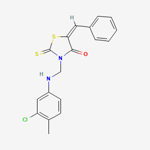 molecular formula C18H15ClN2OS2 B15019307 (5E)-5-benzylidene-3-{[(3-chloro-4-methylphenyl)amino]methyl}-2-thioxo-1,3-thiazolidin-4-one 