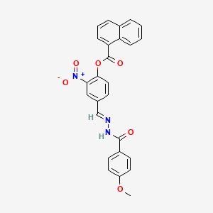 4-{(E)-[(4-methoxybenzoyl)hydrazono]methyl}-2-nitrophenyl 1-naphthoate