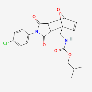 molecular formula C20H21ClN2O5 B15019322 isobutyl [2-(4-chlorophenyl)-1,3-dioxo-1,2,3,3a,7,7a-hexahydro-4H-4,7-epoxyisoindol-4-yl]methylcarbamate 